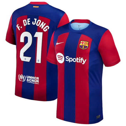 Frenkie de Jong Barcelona Team 2023/24 Home Jersey - Royal