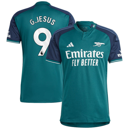 Gabriel Jesus Arsenal Team 2023/24 Third Player Jersey - Green
