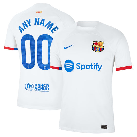 Barcelona Team 2023/24 Away Custom Jersey - White
