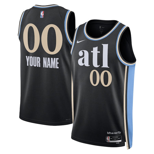 Atlanta Hawks Team Unisex 2023/24 Custom Swingman Jersey - Black - City Edition