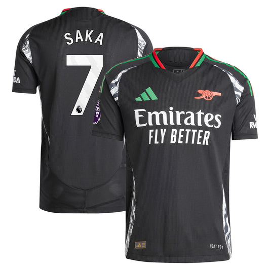 Bukayo Saka Arsenal Team Shirt 2024/2025 Away Player Jersey - Black