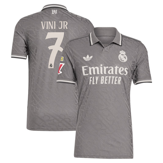 Vini Jr. Real Madrid Team Shirt 2024/25 Third Player Jersey - Charcoal