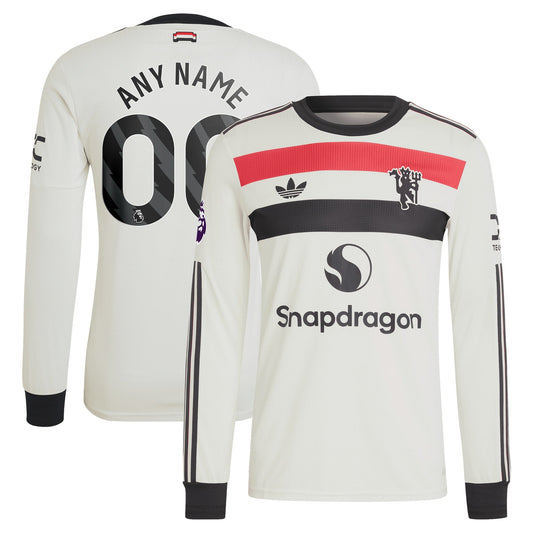 Manchester United Team Shirt 2024/2025 Third Custom Long Sleeve Jersey - Cream