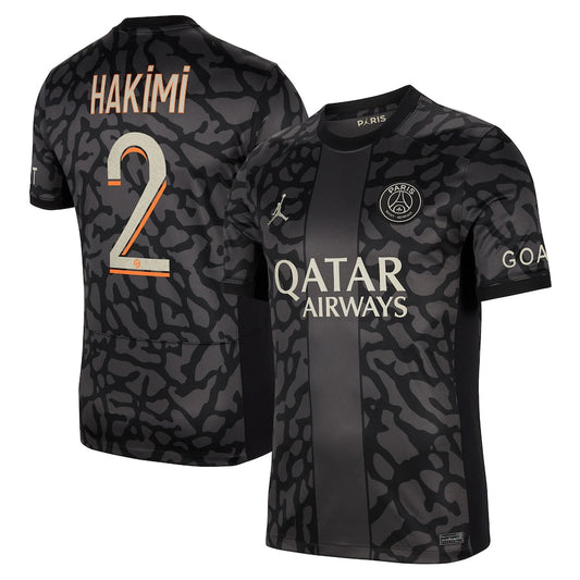 Achraf Hakimi Paris Saint-Germain Team 2023/24 Third Stadium Player Jersey - Anthracite
