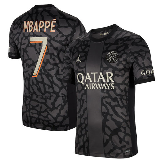 Kylian Mbappe Paris Saint-Germain Team 2023/24 Third Stadium Player Jersey - Anthracite