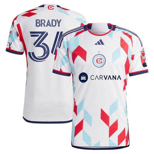Chris Brady Chicago Fire Team 2024 A Kit For All Authentic Player Jersey – White