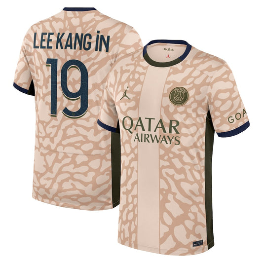 Lee Kang In Paris Saint-Germain Team 2023/24 Fourth Stadium Player Jersey – Tan