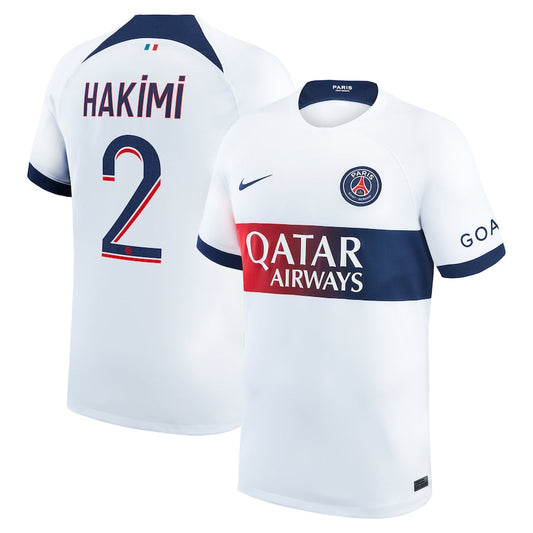 Achraf Hakimi Paris Saint-Germain Team 2023/24 Away Stadium Player Jersey - White