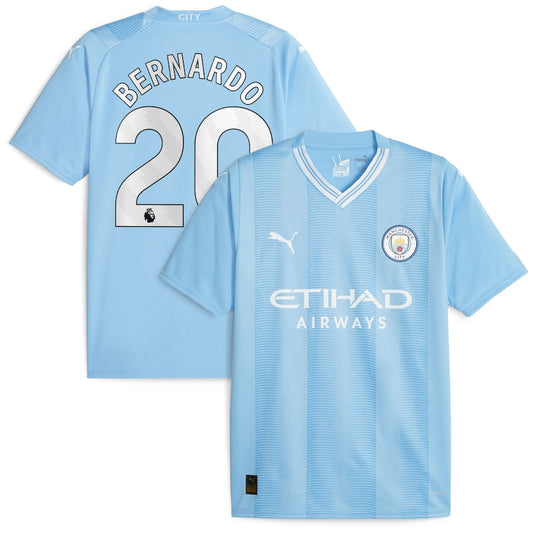 Bernardo Silva Manchester City Team 2023/24 Home Player Jersey - Sky Blue