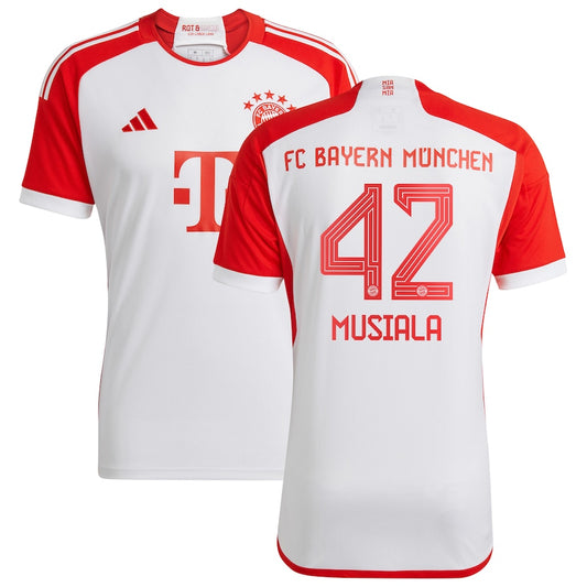 Jamal Musiala Bayern Munich Team 2023/24 Home Jersey - White