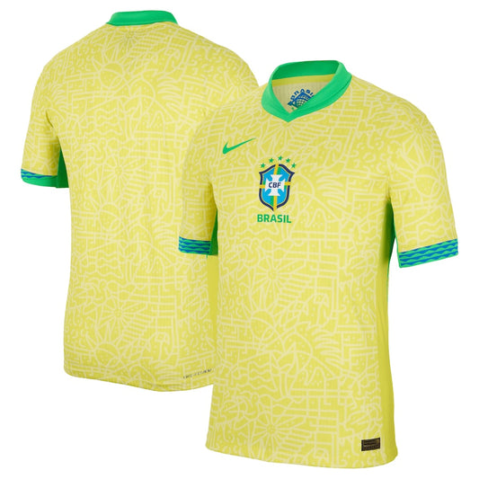 Brazil National Team Team 2024 Home Match Authentic Jersey – Yellow