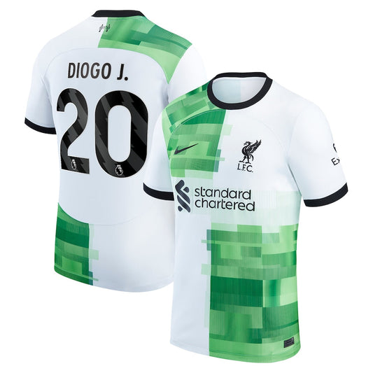 Diogo Jota Liverpool Team 2023/24 Away Player Jersey - White