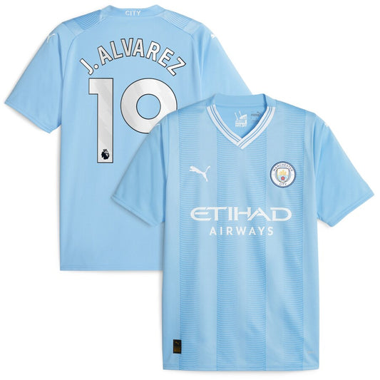 Julián Álvarez Manchester City Team 2023/24 Home Player Jersey - Sky Blue