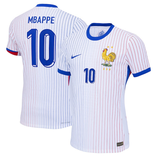 Kylian Mbappe France National Team Team 2024 Away Authentic Jersey - White