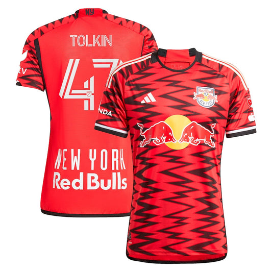 John Tolkin New York Red Bulls Team 2024 Legacy Authentic Player Jersey – Red