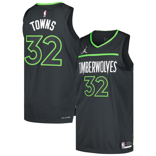 Karl-Anthony Towns Minnesota Timberwolves Team Authentic Player Jersey - Statement Edition - Anthracite