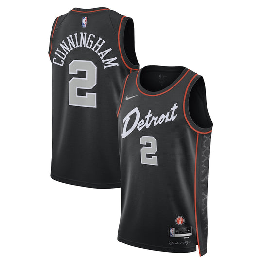 Cade Cunningham Detroit Pistons Team Unisex 2023/24 Swingman Jersey - Black - City Edition