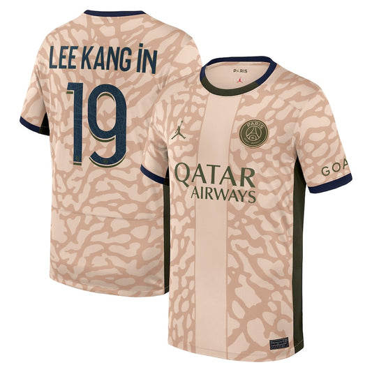 Lee Kang In Paris Saint-Germain Team 2023/24 Fourth Stadium Player Jersey – Tan