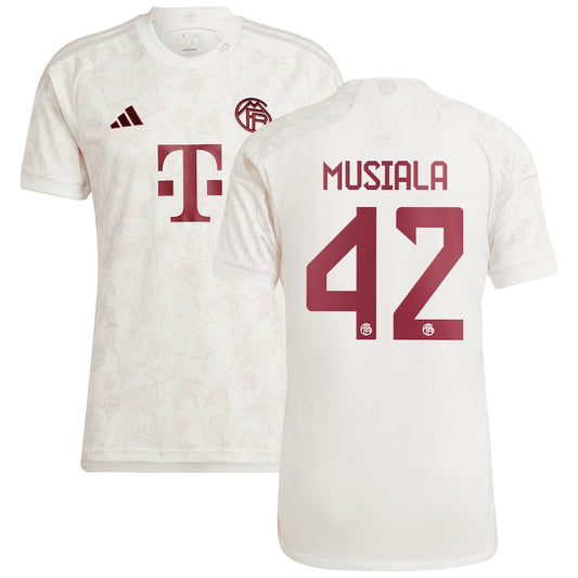 Jamal Musiala Bayern Munich Team 2023/24 Third Jersey - White