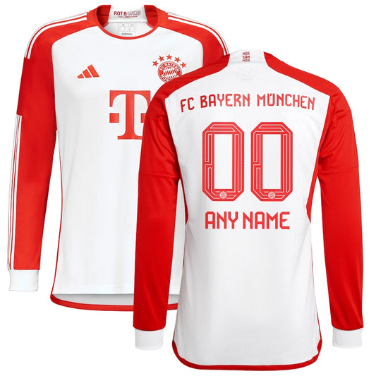 Bayern Munich Team 2023/24 Home Custom Long Sleeve Jersey - White