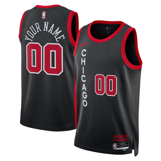 Chicago Bulls Team Unisex 2023/24 Custom Swingman Jersey - Black - City Edition