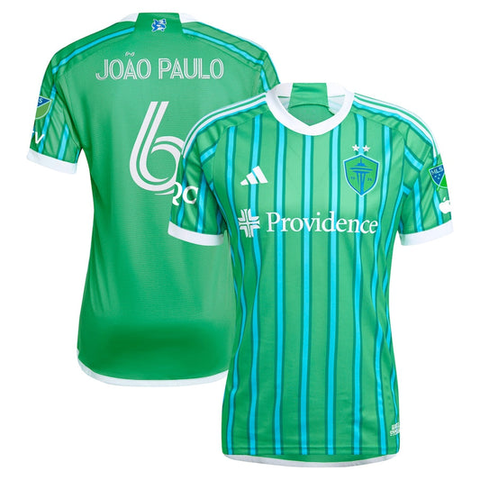 Joao Paulo Seattle Sounders FC Team 2024 The Anniversary Kit Authentic Player Jersey – Green