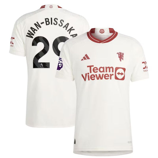 Aaron Wan-Bissaka Manchester United Team 2023/24 Third Player Jersey - White