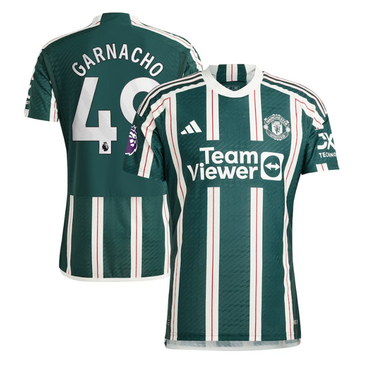 Alejandro Garnacho Manchester United Team 2023/24 Away Player Jersey - Green