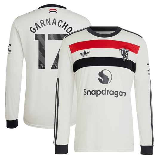 Alejandro Garnacho Manchester United Team 2024/25 Third Long Sleeve Jersey - Cream