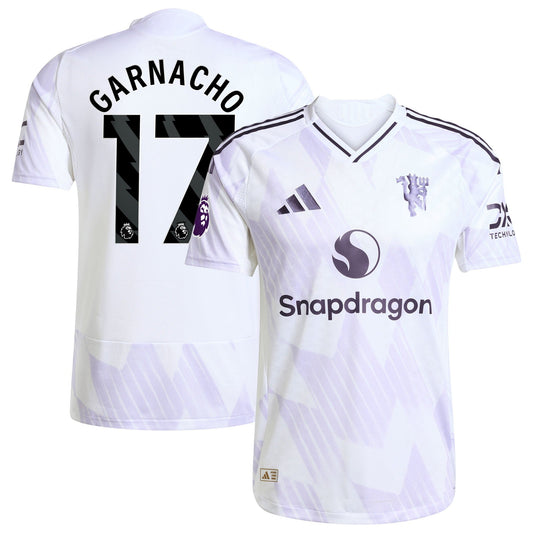 Alejandro Garnacho Manchester United Away Player Jersey White 2025–26 Premium Fan Edition Soccer Jersey - White