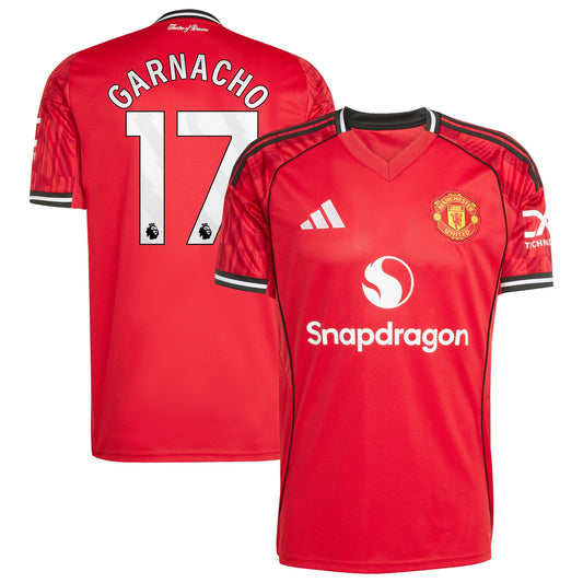 Alejandro Garnacho Manchester United Home Player Jersey Red 2025–26 Premium Fan Edition Soccer Jersey - Red