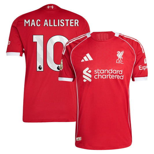 Alexis Mac Allister Liverpool Home Jersey Red 2025–26 Premium Fan Edition Soccer Jersey - Red