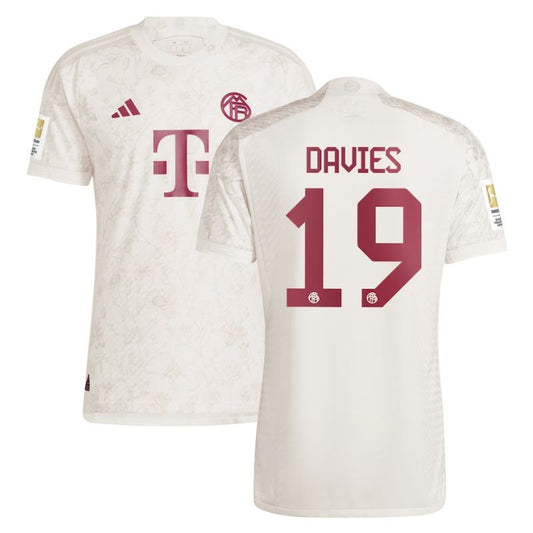 Alphonso Davies Bayern Munich Team 2023/24 Third Jersey - White