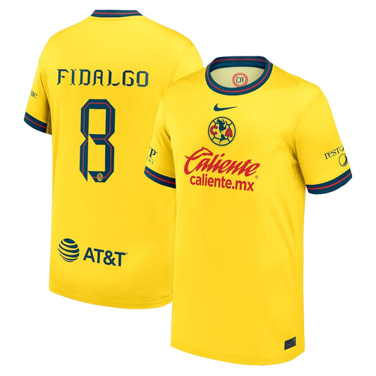 Álvaro Fidalgo Club America Team 2024/25 Home Player Jersey - Yellow