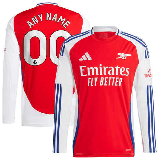 Arsenal Team 2024/25 Home Long Sleeve Custom Jersey – Red