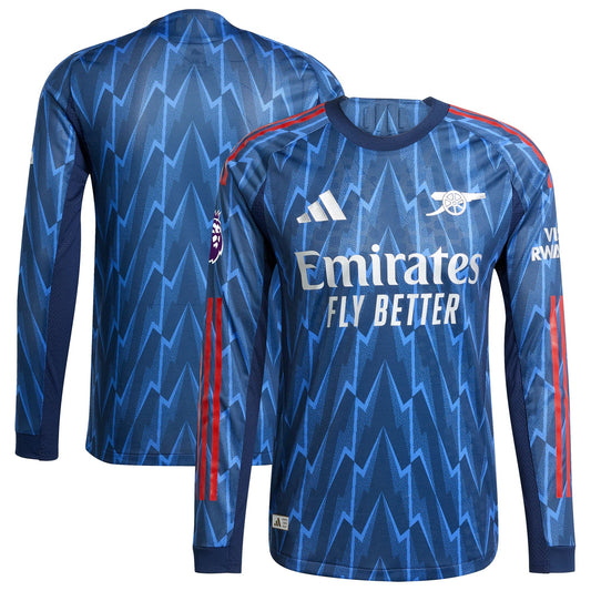 Arsenal Away Long Sleeve Jersey 2025–26 Premium Fan Edition Soccer Jersey - Blue