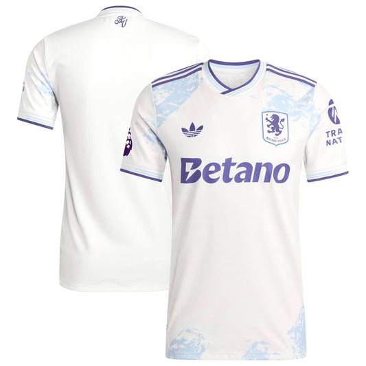 Aston Villa Third Custom Jersey White 2025–26 Premium Fan Edition Soccer Jersey - White