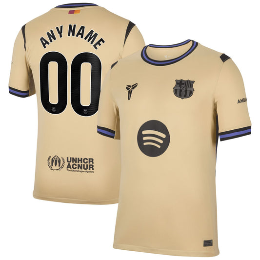 Barcelona Away Stadium Custom Jersey Gold 2025–26 Premium Fan Edition Soccer Jersey - Gold