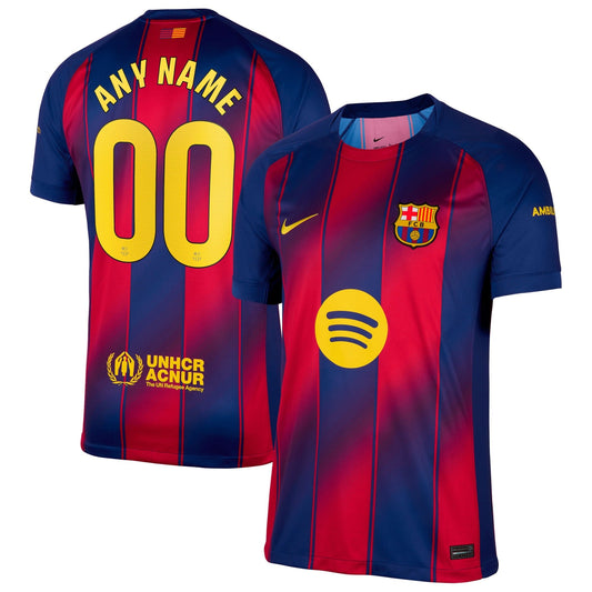 Barcelona Home Custom Jersey Navy 2025–26 Premium Fan Edition Soccer Jersey - Navy