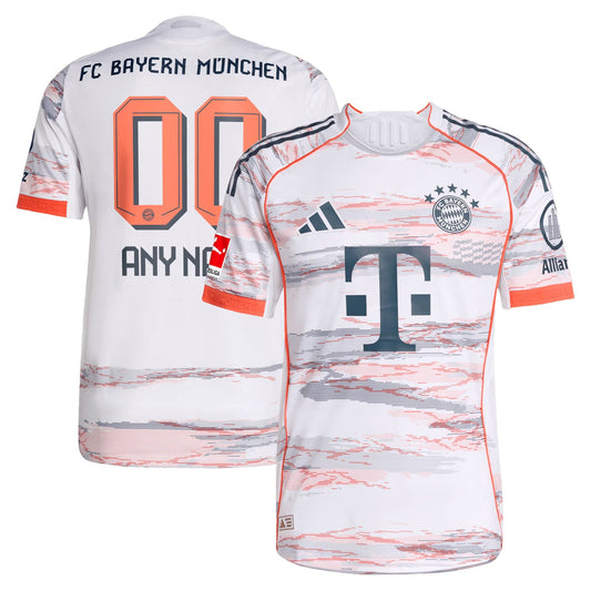 Bayern Munich Away Custom Jersey White 2025–26 Premium Fan Edition Soccer Jersey - White