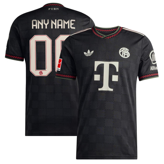 Bayern Munich Third Custom Jersey Black 2025–26 Premium Fan Edition Soccer Jersey - Black