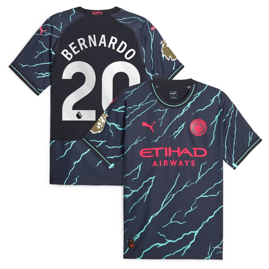 Bernardo Silva Manchester City Team 2023/24 Third Player Jersey - Navy