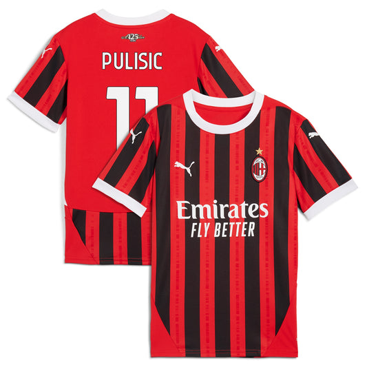 Christian Pulisic AC Milan Team 2024/25 Home Player Jersey - Red