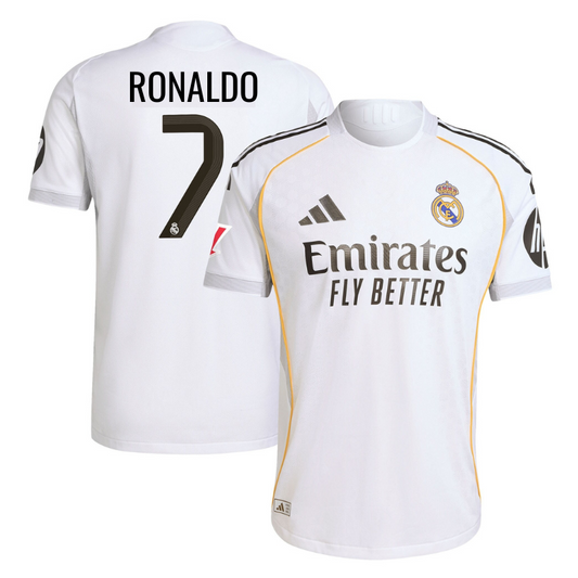 Cristiano Ronaldo 2025–26 Premium Fan Edition Soccer Jersey - White