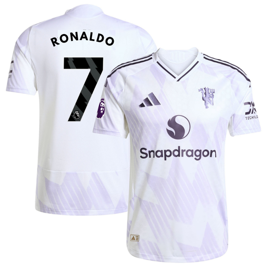 Cristiano Ronaldo Manchester United Away Player Jersey White 2025–26 Premium Fan Edition Soccer Jersey - White