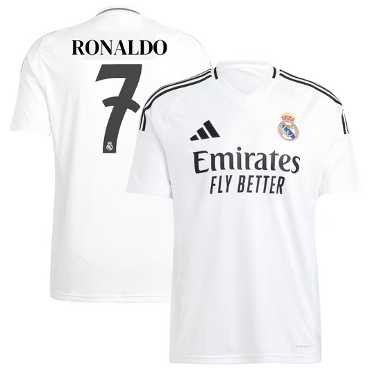 Ronaldo 7 Real Madrid Shirt 2024/25 Home Player Team Jersey - White