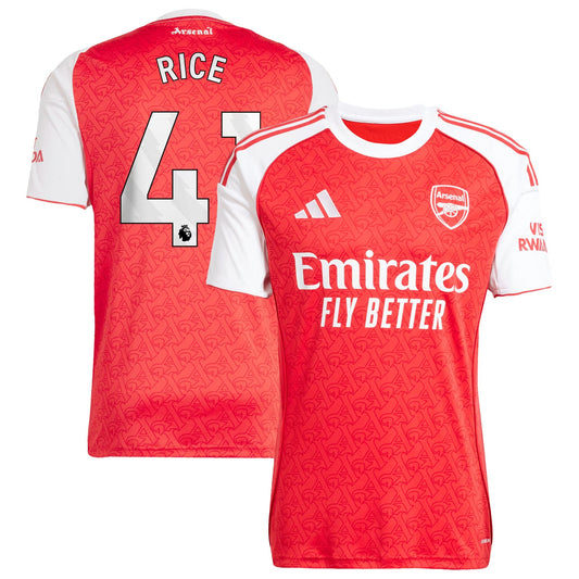 Declan Rice Arsenal Home Player Jersey Red 2025–26 Premium Fan Edition Soccer Jersey - Red
