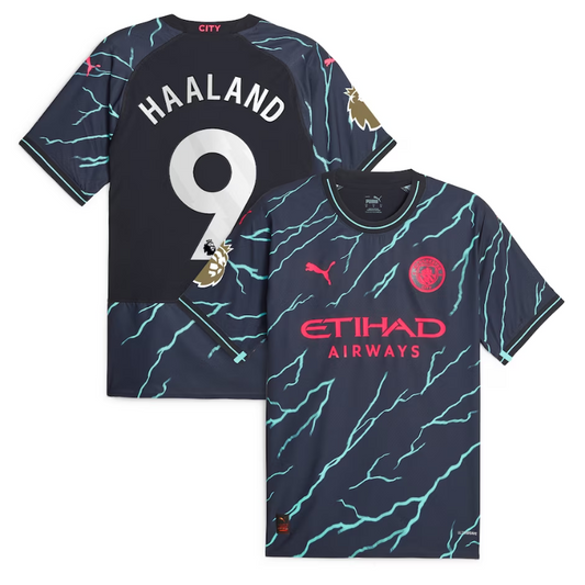 Erling Haaland Manchester City Team 2023/24 Third Player Jersey - Navy