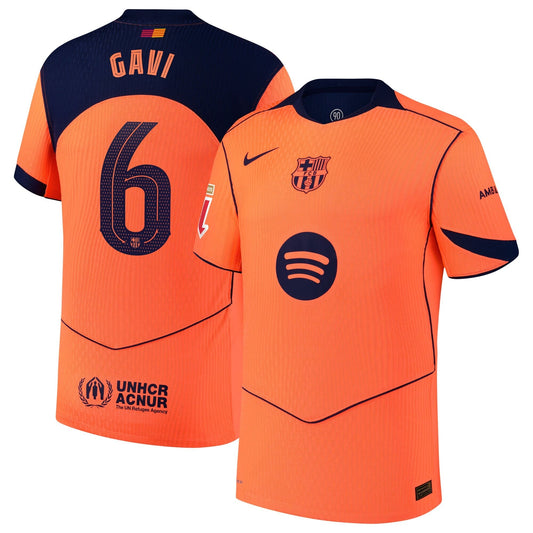 Gavi Barcelona Third Player Jersey Orange 2025–26 Premium Fan Edition Soccer Jersey - Orange