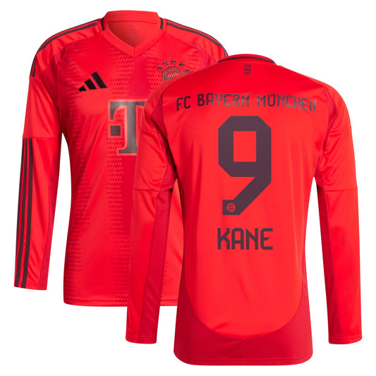 Harry Kane Bayern Munich Team 2024/25 Home Custom Long Sleeve Player Jersey - Red